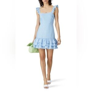 Likely Blue Floral Ruffle Dress